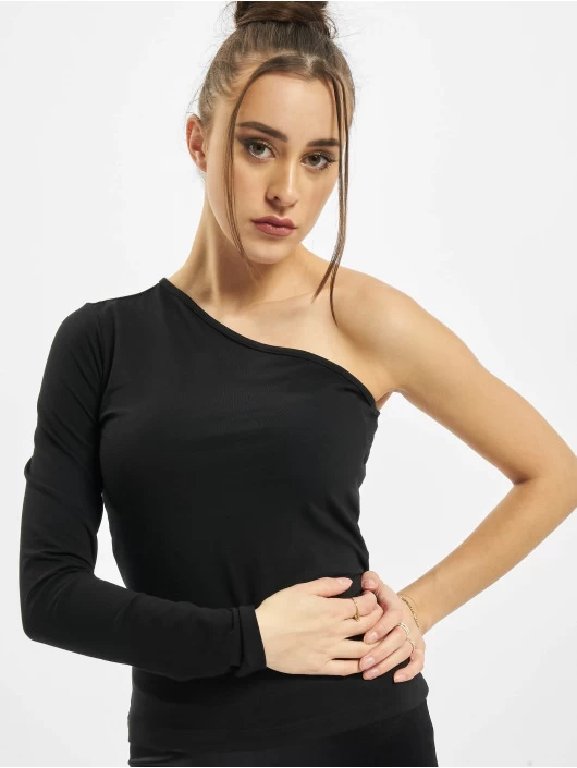 URBAN CLASSICS Damen Longsleeve Ladies Asymmetric In Schwarz 3 URBAN CLASSICS Damen Longsleeve Ladies Asymmetric In Schwarz