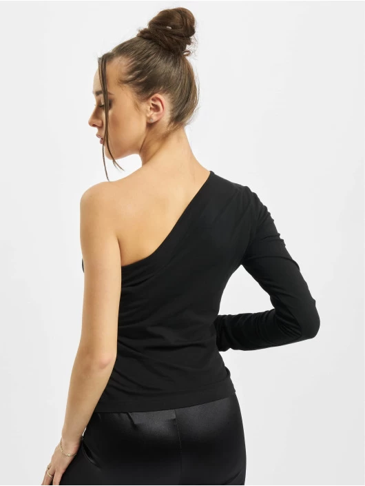 URBAN CLASSICS Damen Longsleeve Ladies Asymmetric In Schwarz 4 URBAN CLASSICS Damen Longsleeve Ladies Asymmetric In Schwarz – Bild 2