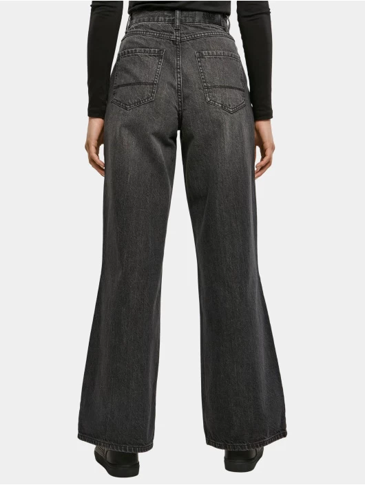 URBAN CLASSICS Damen Loose Fit Jeans Ladies Wide Leg In Schwarz 4 URBAN CLASSICS Damen Loose Fit Jeans Ladies Wide Leg In Schwarz – Bild 2