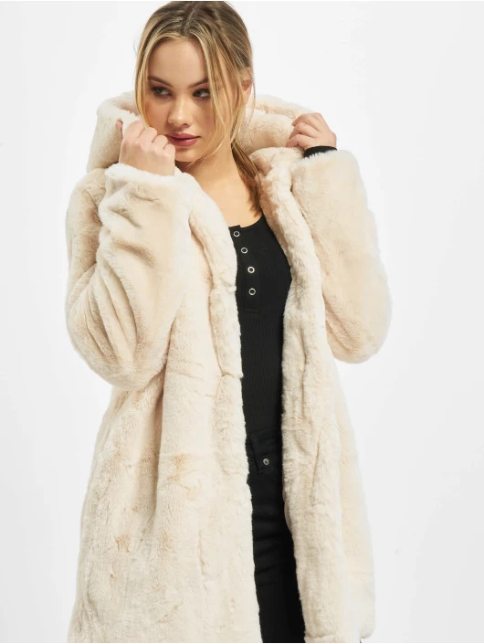 URBAN CLASSICS Damen Mantel Ladies Hooded Teddy In Beige 3 URBAN CLASSICS Damen Mantel Ladies Hooded Teddy In Beige