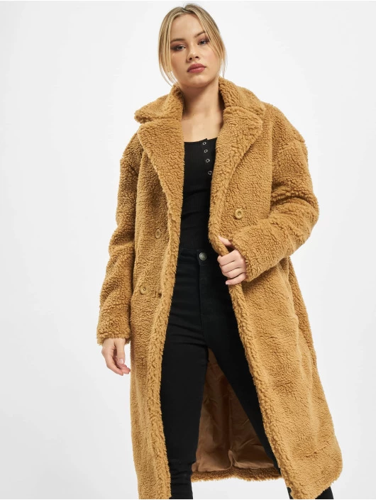 URBAN CLASSICS Damen Mantel Ladies Oversized Teddy In Braun 3 URBAN CLASSICS Damen Mantel Ladies Oversized Teddy In Braun