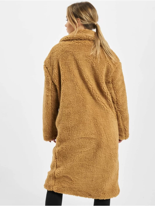URBAN CLASSICS Damen Mantel Ladies Oversized Teddy In Braun 4 URBAN CLASSICS Damen Mantel Ladies Oversized Teddy In Braun – Bild 2