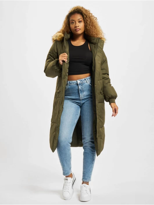 URBAN CLASSICS Damen Mantel Oversize Faux Fur In Olive 3 URBAN CLASSICS Damen Mantel Oversize Faux Fur In Olive