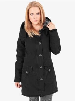 URBAN CLASSICS Damen Mantel Garment Washed Long In Schwarz