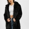 URBAN CLASSICS Damen Mantel Hooded Teddy In Schwarz -Modegeschäft für Damen urban classics mantel schwarz 562805