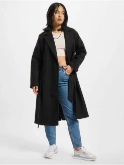 URBAN CLASSICS Damen Mantel Ladies Oversized Classic In Schwarz