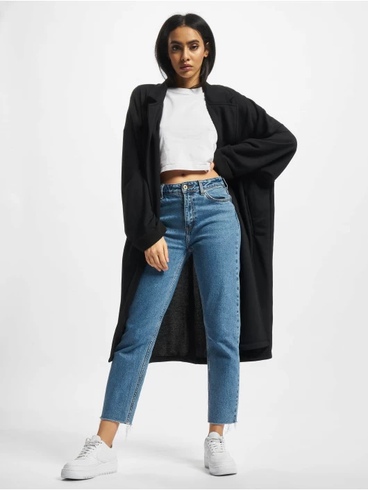 URBAN CLASSICS Damen Mantel Ladies Modal Terry In Schwarz 3 URBAN CLASSICS Damen Mantel Ladies Modal Terry In Schwarz