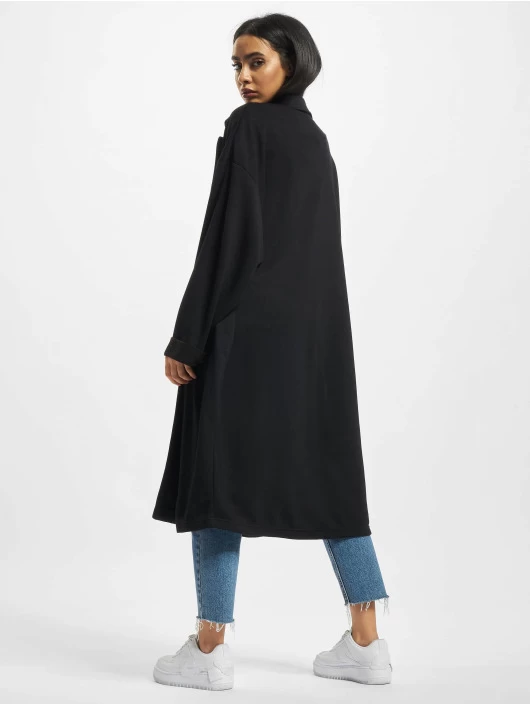 URBAN CLASSICS Damen Mantel Ladies Modal Terry In Schwarz 4 URBAN CLASSICS Damen Mantel Ladies Modal Terry In Schwarz – Bild 2