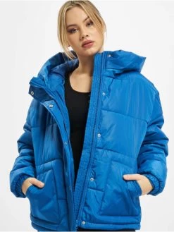 URBAN CLASSICS Damen Puffer Jacket Ladies Oversized Hooded In Blau