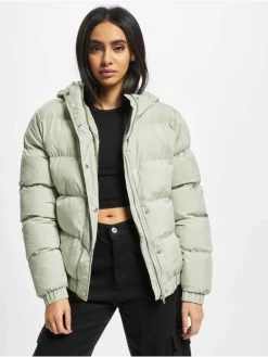 URBAN CLASSICS Damen Puffer Jacket Ladies Hooded In Grün