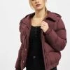 URBAN CLASSICS Damen Puffer Jacket Ladies Hooded In Rot