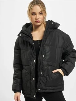 URBAN CLASSICS Damen Puffer Jacket Ladies Oversized Hooded In Schwarz