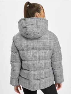 URBAN CLASSICS Damen Puffer Jacket Ladies AOP Glencheck In Weiß -Modegeschäft für Damen urban classics puffer jacket weiss 799590 1