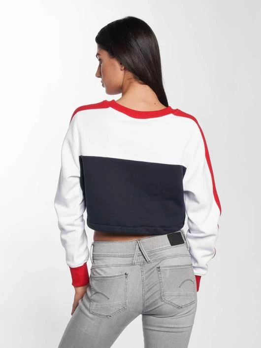 URBAN CLASSICS Damen Pullover 3-Tone Stripe Cropped In Blau 4 URBAN CLASSICS Damen Pullover 3-Tone Stripe Cropped In Blau – Bild 2