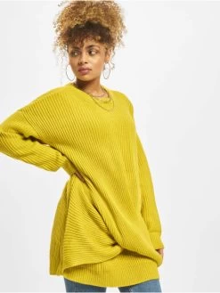 URBAN CLASSICS Damen Pullover Wrapped In Gelb