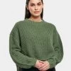 URBAN CLASSICS Damen Pullover Ladies Wide Oversize In Grün -Modegeschäft für Damen urban classics pullover gruen 910918