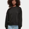 URBAN CLASSICS Damen Pullover Ladies Oversized Rainbow Crewneck In Schwarz