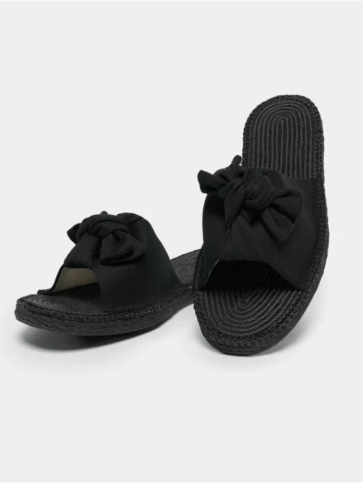 URBAN CLASSICS Damen Sandalen Canvas Mules In Schwarz 3 URBAN CLASSICS Damen Sandalen Canvas Mules In Schwarz