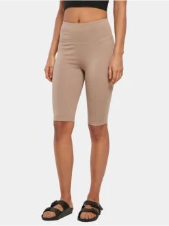 URBAN CLASSICS Damen Shorts Ladies Organic Stretch Jersey Cycle In Beige
