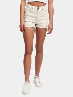 URBAN CLASSICS Damen Shorts Ladies 5 Pocket In Beige