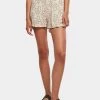 URBAN CLASSICS Damen Shorts Ladies Aop Viscose Resort In Beige