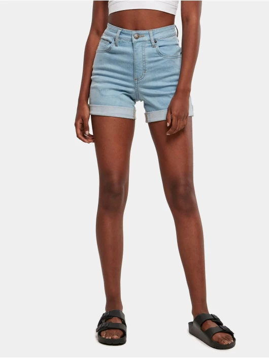 URBAN CLASSICS Damen Shorts Ladies Organic Stretch Denim 5 Pocket In Blau 3 URBAN CLASSICS Damen Shorts Ladies Organic Stretch Denim 5 Pocket In Blau