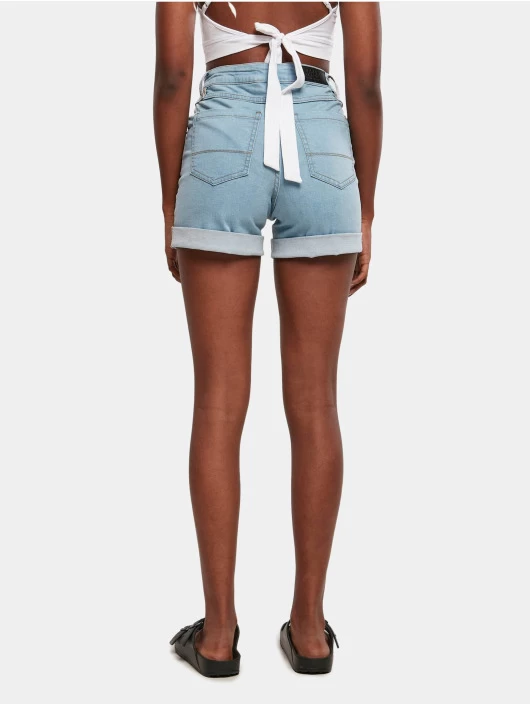 URBAN CLASSICS Damen Shorts Ladies Organic Stretch Denim 5 Pocket In Blau 4 URBAN CLASSICS Damen Shorts Ladies Organic Stretch Denim 5 Pocket In Blau – Bild 2