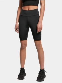 URBAN CLASSICS Damen Shorts Ladies High Waist Tech Mesh Cycle In Grau