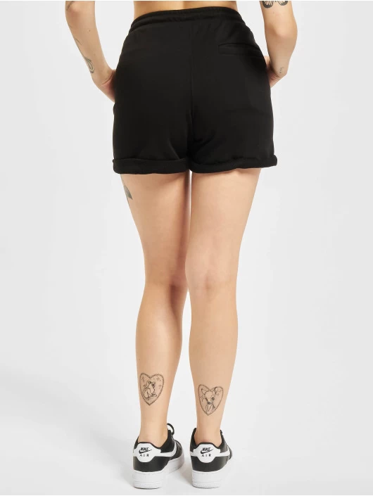 URBAN CLASSICS Damen Shorts Ladies Beach Terry In Schwarz 4 URBAN CLASSICS Damen Shorts Ladies Beach Terry In Schwarz – Bild 2