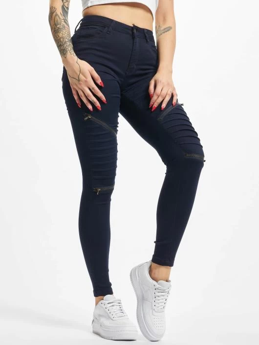 URBAN CLASSICS Damen Skinny Jeans Stretch In Blau 3 URBAN CLASSICS Damen Skinny Jeans Stretch In Blau