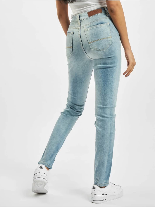 URBAN CLASSICS Damen Slim Fit Jeans Ladies High Waist In Blau 4 URBAN CLASSICS Damen Slim Fit Jeans Ladies High Waist In Blau – Bild 2