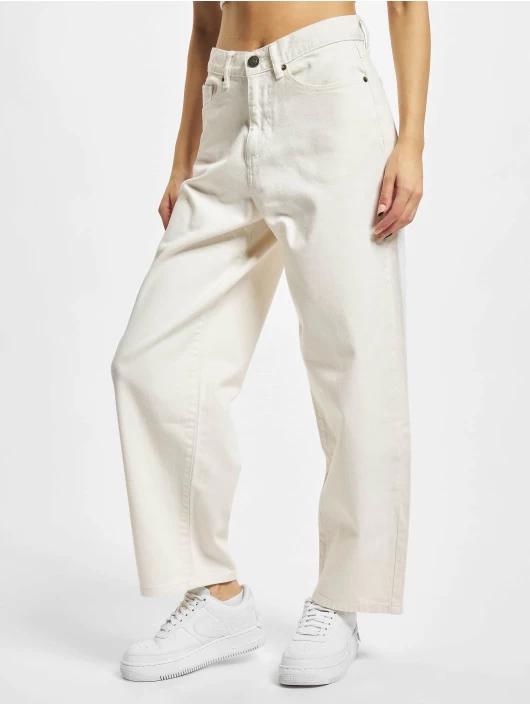 URBAN CLASSICS Damen Straight Fit Jeans Ladies High Waist Wide Leg Cropped Denim In Beige 3 URBAN CLASSICS Damen Straight Fit Jeans Ladies High Waist Wide Leg Cropped Denim In Beige