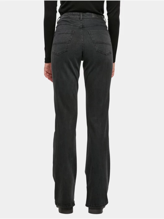 URBAN CLASSICS Damen Straight Fit Jeans Ladies Highwaist Straight Slit Denim In Schwarz 4 URBAN CLASSICS Damen Straight Fit Jeans Ladies Highwaist Straight Slit Denim In Schwarz – Bild 2