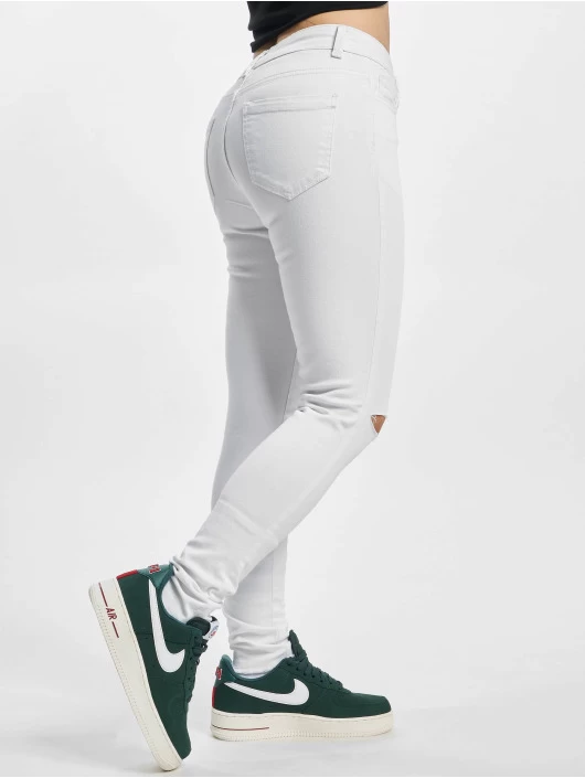 URBAN CLASSICS Damen Straight Fit Jeans Ladies Cut Knee In Weiß 4 URBAN CLASSICS Damen Straight Fit Jeans Ladies Cut Knee In Weiß – Bild 2