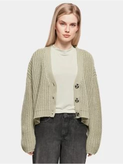 URBAN CLASSICS Damen Strickjacke Ladies Oversized In Grün