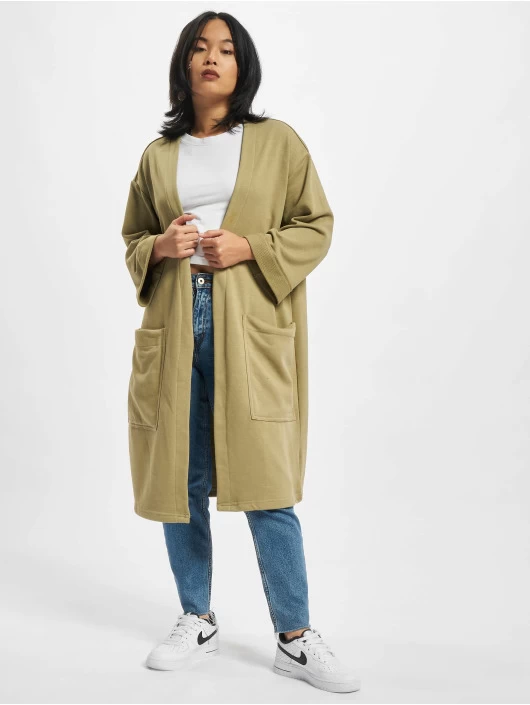 URBAN CLASSICS Damen Strickjacke Ladies Oversized Terry In Khaki 3 URBAN CLASSICS Damen Strickjacke Ladies Oversized Terry In Khaki