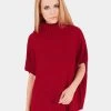 URBAN CLASSICS Damen Strickjacke Knitted Poncho In Rot -Modegeschäft für Damen urban classics strickjacke rot 201387