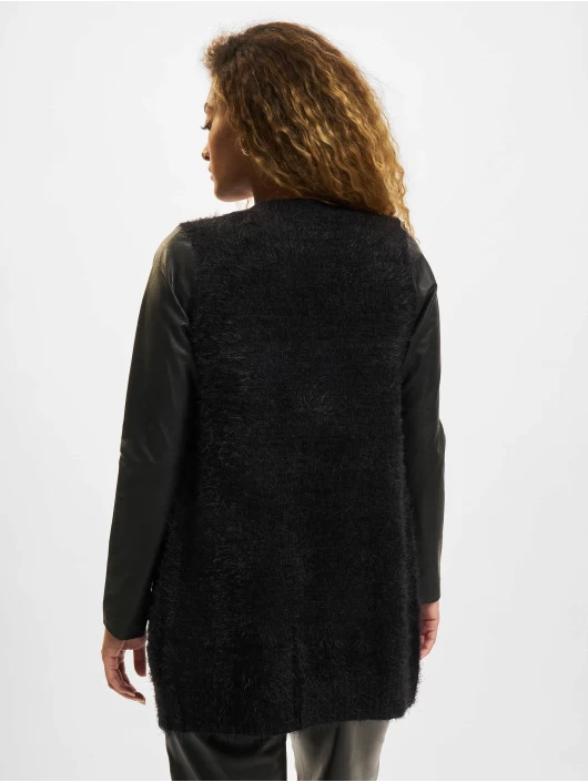 URBAN CLASSICS Damen Strickjacke Feather Long In Schwarz 4 URBAN CLASSICS Damen Strickjacke Feather Long In Schwarz – Bild 2