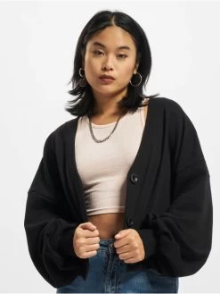 URBAN CLASSICS Damen Strickjacke Ladies Organic Oversized Short Terry In Schwarz