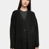 URBAN CLASSICS Damen Strickjacke Ladies Chunky Fluffy Knit In Schwarz -Modegeschäft für Damen urban classics strickjacke schwarz 899345