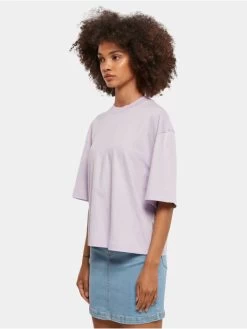 URBAN CLASSICS Damen T-Shirt Ladies Organic Oversized In Violet