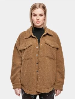 URBAN CLASSICS Damen Übergangsjacke Ladies Sherpa In Braun
