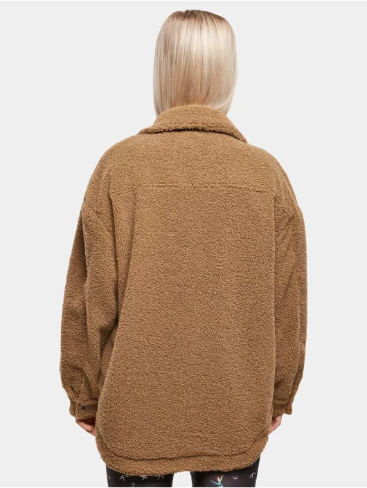 URBAN CLASSICS Damen Übergangsjacke Ladies Sherpa In Braun 4 URBAN CLASSICS Damen Übergangsjacke Ladies Sherpa In Braun – Bild 2