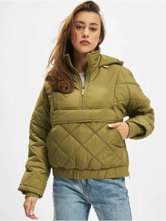URBAN CLASSICS Damen Übergangsjacke Ladies Oversized Diamond Quilted In Olive 3 URBAN CLASSICS Damen Übergangsjacke Ladies Oversized Diamond Quilted In Olive