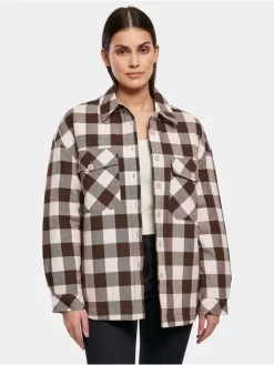 URBAN CLASSICS Damen Übergangsjacke Ladies Flanell Padded In Pink