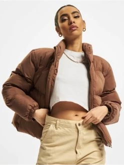URBAN CLASSICS Damen Winterjacke Ladies Short Peached In Braun