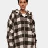 URBAN CLASSICS Damen Winterjacke Ladies Hooded Oversized Check Sherpa In Braun -Modegeschäft für Damen urban classics winterjacke braun 912730