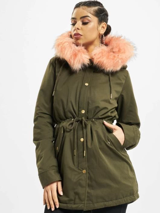 URBAN CLASSICS Damen Winterjacke Peached In Olive 3 URBAN CLASSICS Damen Winterjacke Peached In Olive