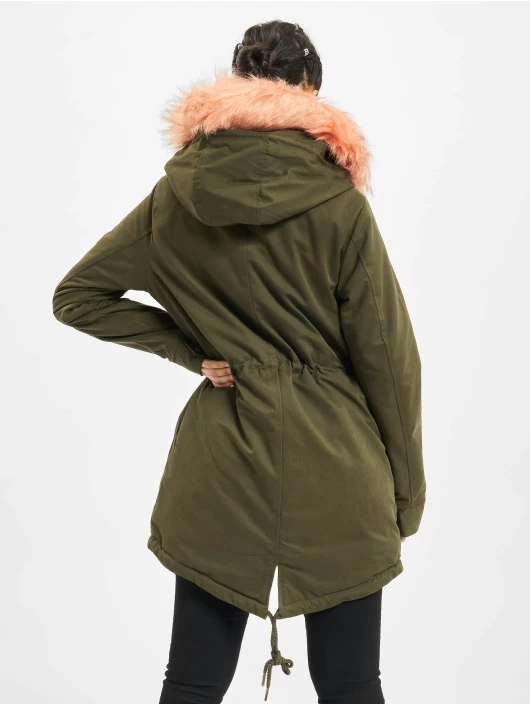 URBAN CLASSICS Damen Winterjacke Peached In Olive 4 URBAN CLASSICS Damen Winterjacke Peached In Olive – Bild 2