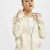 URBAN CLASSICS Damen Zip Hoodie Organic Terry In Beige